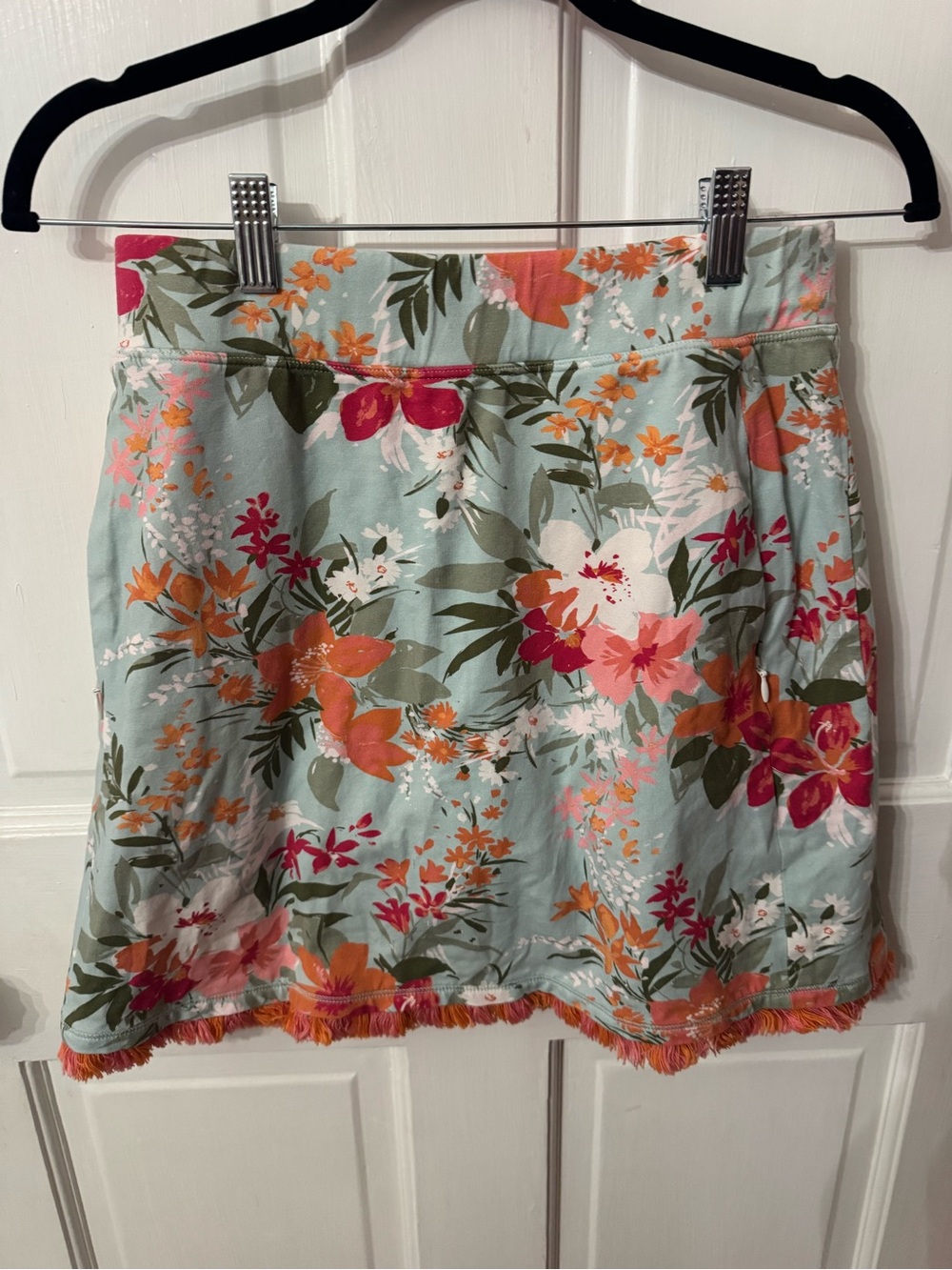 Spartina 449 Floral Fringe Skort Size S Blue Pink Orange